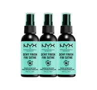 Utrwalacze do makijażu - NYX Professional Makeup Dewy Finish zestaw utrwalaczy do makijażu w sprayu 3 x 60 ml - miniaturka - grafika 1