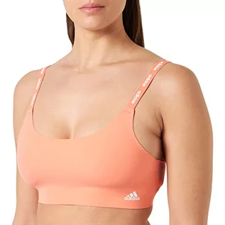 Biustonosze - Adidas Sports Underwear damski biustonosz typu stanik, koralowy, L - grafika 1