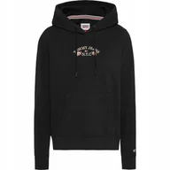 Bluzy damskie - TOMMY HILFIGER BLUZA DAMSKA Z KAPTUREM TJW REG FLORAL HOODIE CZARNA r.L - miniaturka - grafika 1