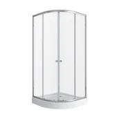 Kabiny prysznicowe - Luka Kabina prysznicowa z brodzikiem półokrągła 90 cm chrom - miniaturka - grafika 1