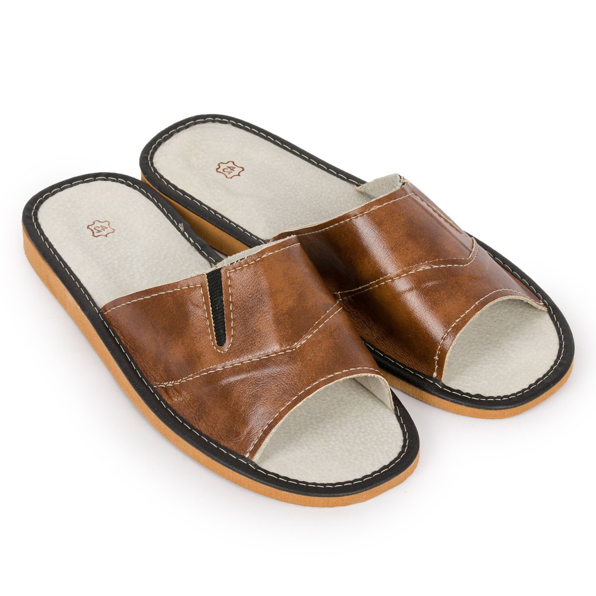 Kapcie męskie R.40 skóra eko ortopedyczne profilowane komfort KM-18-BR-40