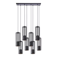 Lampy sufitowe - Kaja czarna lampa wisząca nad stół K-4933 FALCON 8 czarny nowoczesny żyrandol na listwie do salonu K-4933 - miniaturka - grafika 1