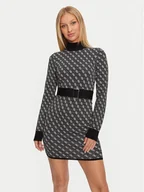Sukienki - Guess Sukienka dzianinowa Lise W4BK43 Z37K0 Czarny Regular Fit - miniaturka - grafika 1