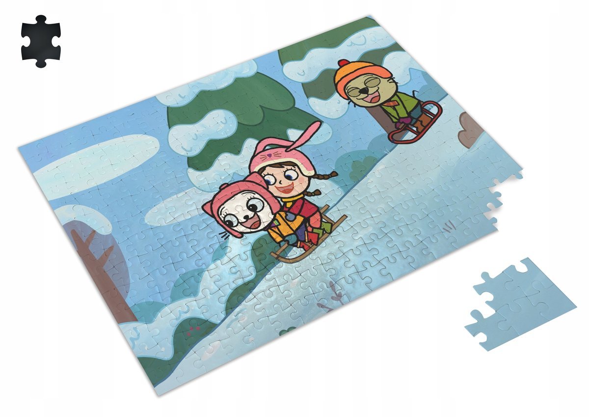 Puzzle KICIA KOCIA KOTEK A3 252 el z Nadrukiem + IMIĘ Pudełko 21