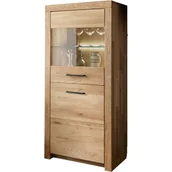 Kredensy - Kredens IV Drewniany z Dębu Olejowanego Lewy WZ-0169-0601 WZ-0169 G+K Meble Czarny - miniaturka - grafika 1