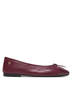 Tommy Hilfiger Baleriny Patent Toe-Cap FW0FW08830 Bordowy - Baleriny - miniaturka - grafika 1