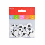 Pozostałe akcesoria świąteczne - Ruchome Oczy Kreatywne Czarno-białe Oczka 50 Szt - miniaturka - grafika 1