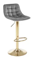 Taborety i hokery - Szary pikowany hoker glamour tapicerowany welurem E4-N21 - miniaturka - grafika 1