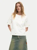 Koszulki i topy damskie - Desigual T-Shirt Oporto 26SWTK09 Écru Regular Fit - miniaturka - grafika 1