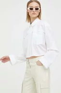 Koszule damskie - Remain koszula bawełniana damska kolor biały relaxed z kołnierzykiem klasycznym - miniaturka - grafika 1
