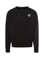 Bluzy męskie - Alpha Industries Bluza męska - Studio Waffle Mężczyźni Bawełna czarny wypukły wzór tkaniny, S - miniaturka - grafika 1