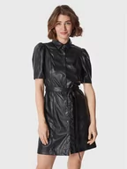 Sukienki - DKNY Sukienka z imitacji skóry DD1G4074 Czarny Regular Fit - miniaturka - grafika 1
