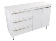 Szafki łazienkowe - Szafka Stojąca Z Blatem ATH 120 cm SD Lewa - Biały Mat - Uchwyty Stal Szczotkowana - miniaturka - grafika 1