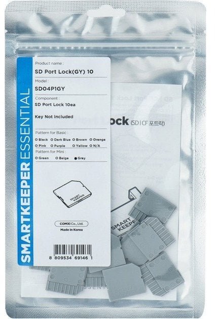 SmartKeeper MSD04P1GY 10 x Micro SD Port Blockers without Lock Key Mini Gray SLSART-0322 SLSART0322 SLSART-0322