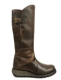 FLY LONDON KOZAKI SKÓRZANE DAMSKIE BRĄZOWE 40 ŻNH - Kozaki damskie - miniaturka - grafika 1