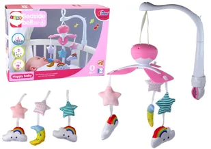 Karuzela Do Łóżeczka Klips Uniwersalny Pluszowe Zawieszki Różowa LEAN Toys - Karuzele dla niemowląt - miniaturka - grafika 1