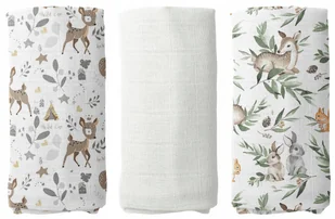 PIELUCHY MUŚLINOWE PIELUSZKI PREMIUM ZESTAW 3szt 60x75cm PRODUKT POLSKI - Pieluchy - miniaturka - grafika 1