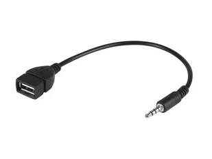 Adapter AUX Jack 3.5mm USB czarny - Kable - miniaturka - grafika 1