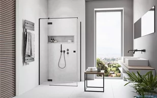 Radaway Essenza Black Kdj kabina 100x100cm lewa szkło przejrzyste 1385040-54-01L/1384052-01-01 - Kabiny prysznicowe - miniaturka - grafika 4