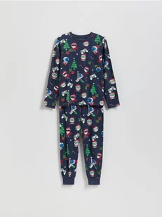 Reserved - Świąteczna piżama - granatowy - Skarpetki dla dzieci - miniaturka - grafika 1