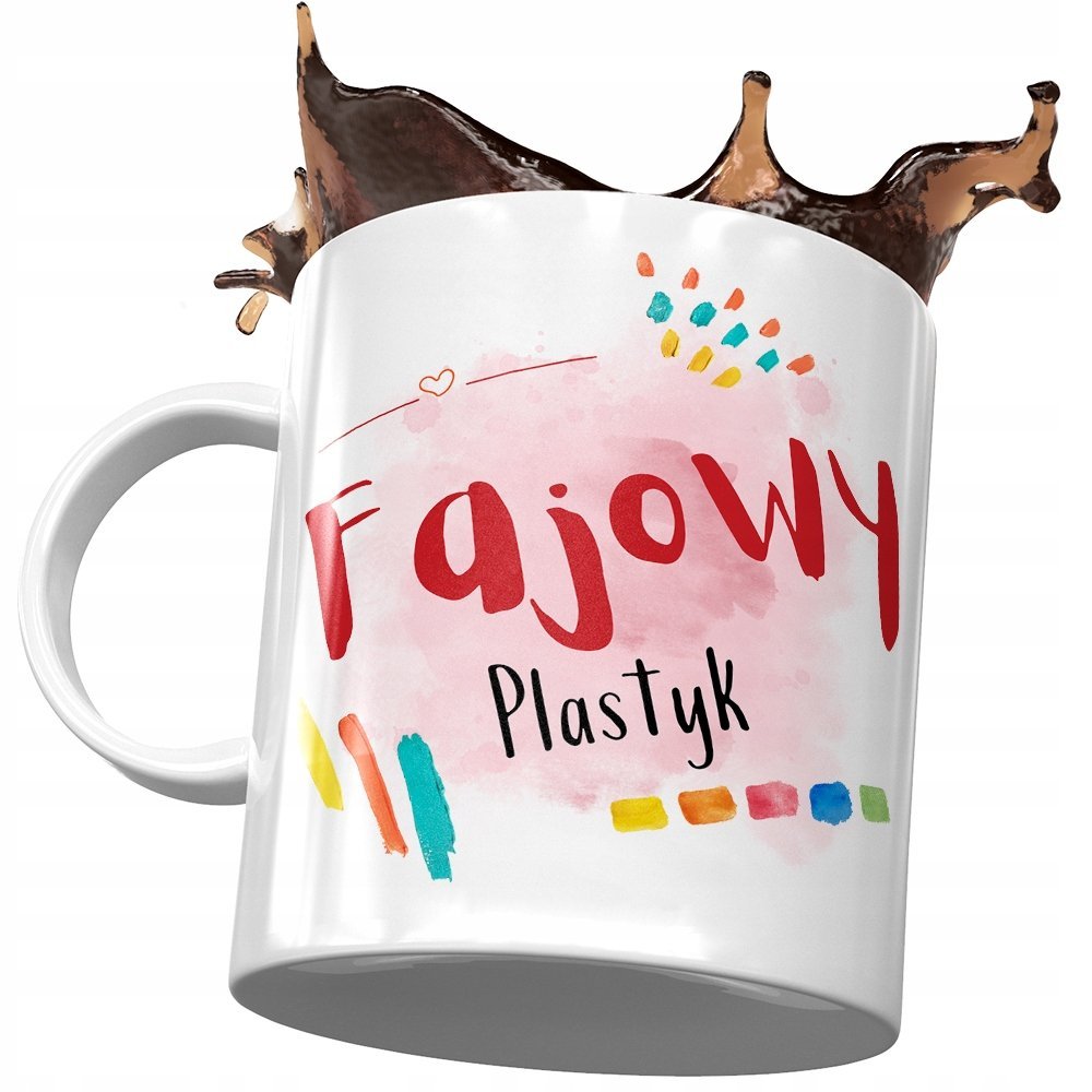 Kubek Dla Plastyka Fajowy Plastyk Prezent z Nadrukiem ze Zdjęciem + Opakowanie na prezent (wzór 02)