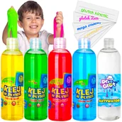 Masy plastyczne - Zestaw Dr Glut 4X Kolorowy Klej Pva + Aktywator - miniaturka - grafika 1