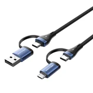 Kable - Kabel 4w1 USB 2.0 Vention CTLLH 1m (czarny) - miniaturka - grafika 1
