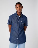 Koszule męskie - Wrangler Ss Western Shirt Męska Koszula Jeansowa Spotlite W5J05K38N-M - miniaturka - grafika 1