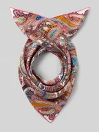 Apaszki i szaliki damskie - Jedwabna chusta z wzorem paisley na całej powierzchni - miniaturka - grafika 1