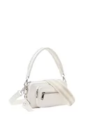 Torebki damskie - Desigual Women's Half Logo 24 CA Accessories PU Across Body Bag, White, biały - miniaturka - grafika 1