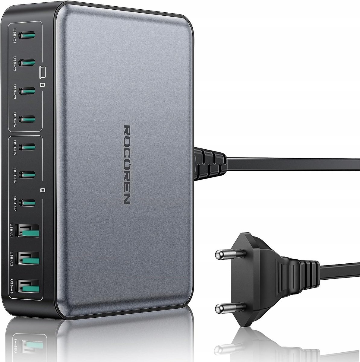 STACJA ŁADOWANIA USB 3X USB-A 7X USB-C ROZGAŁĘŹNIK IDEALNE DO BIURA 480W