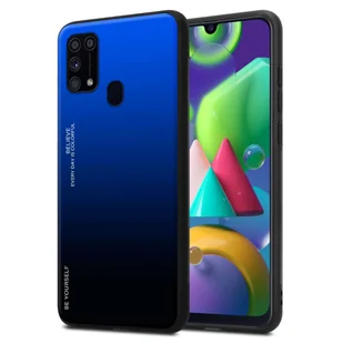 Etui Cadorabo do Samsung Galaxy M31 w kolorze NIEBIESKIM - CZARNYM Dwukolorowe etui ochronne wykonane ze szkła hartowanego i silikonowej nakładki TPU na telefon komórkowy - Etui i futerały do telefonów - miniaturka - grafika 1