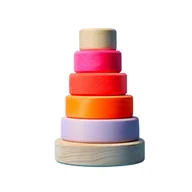 Klocki - Wieża drewniana 6 krążków Neon Pink, Grimm’s - miniaturka - grafika 1
