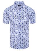 Koszule męskie - Koszula męska z krótkim rękawem biała Dstreet KX1012 - miniaturka - grafika 1