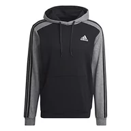 Bluzy męskie - adidas Męska bluza z kapturem M Mel HD, czarna/biała, XS, Czarny/blckme, XS - miniaturka - grafika 1