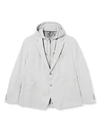 Kurtki męskie - Hackett London Męska kurtka Melange Knit W/Hood, 905light Grey, 50 - miniaturka - grafika 1