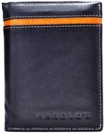 Portfele - G1-39 CZARNY + ŻÓŁTY Skórzany Portfel Męski PIONOWY z Paskiem Wstawką SKÓRA - miniaturka - grafika 1