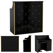 Lady recepcyjne - Recepcja fryzjerska lakierowana Diamond 100 cm kosmetyczna do salonu gabinetu SPA czarny - miniaturka - grafika 1