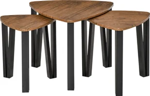 HOMCOM Zestaw 3 stolików kawowych, stolik piętrowy, stolik boczny, stolik kawowy, stolik kawowy, MDF, naturalny+czarny, 56 x 54,2 x 45,4 cm/42 x 43,8 x 43 cm/36 x 34 x 41 cm - Ławy i stoliki kawowe - miniaturka - grafika 1