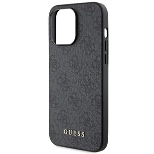 Guess GUHCP15XG4GFGR iPhone 15 Pro Max 6.7" szary/grey hard case 4G Metal Gold Logo - Etui i futerały do telefonów - miniaturka - grafika 5