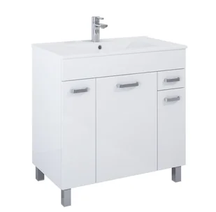 Szafka łazienkowa z umywalką Elita Sunn 80 cm biały połysk RE169195008060 - Szafki łazienkowe - miniaturka - grafika 1