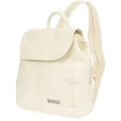 Plecaki worki - Plecak skórzany damski Beltimore mały B5 z klapą ecru S41 ecru, kremowy - miniaturka - grafika 1