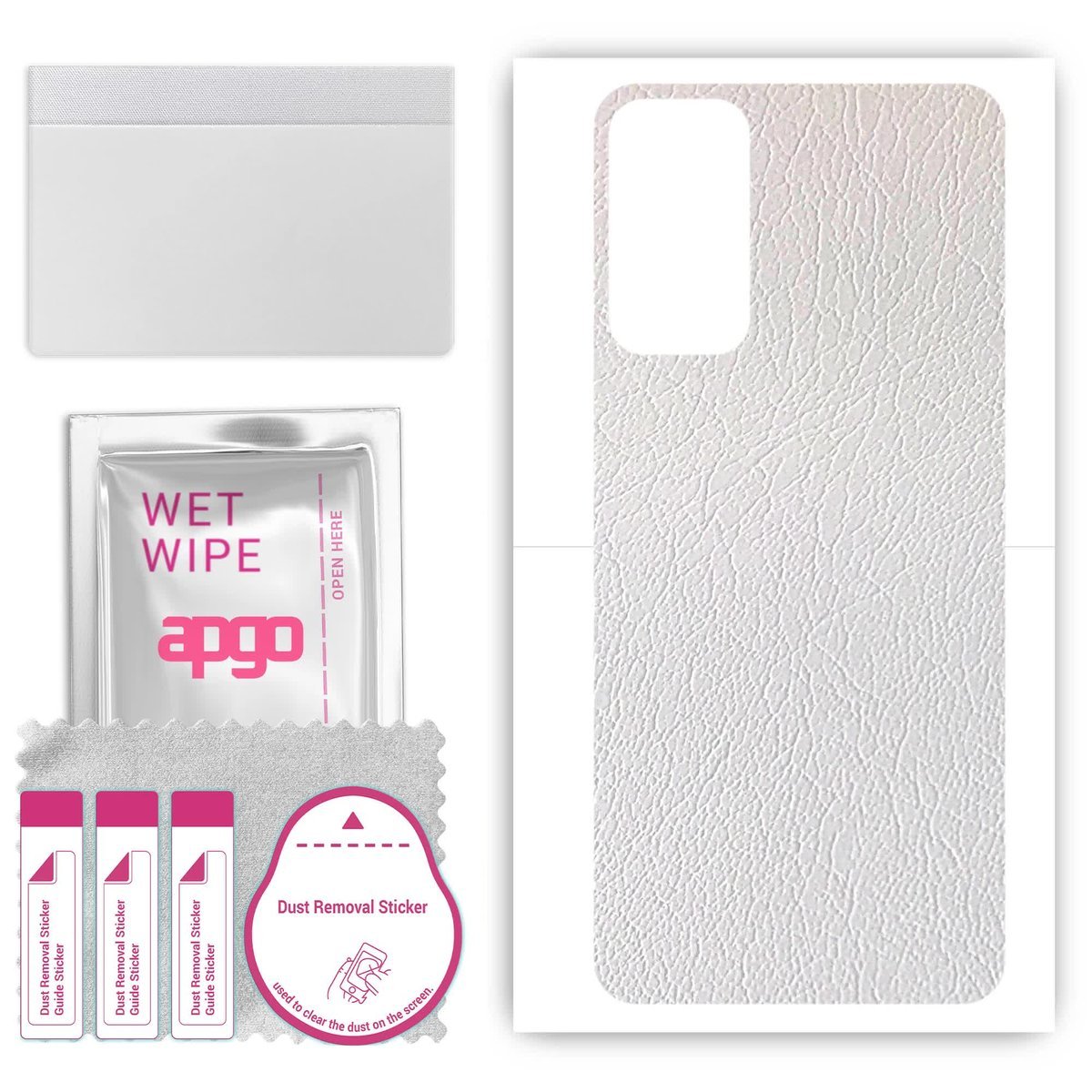 Folia naklejka skórka strukturalna na TYŁ do Samsung Galaxy M13 - Skóra Biała - apgo SKINS