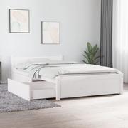 Łóżka - Lumarko Rama łóżka z szufladami, biała, 90x200 cm - miniaturka - grafika 1