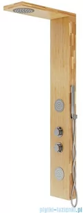Corsan Balti panel prysznicowy z mieszaczem chrom drewno bambusowe B-001MCH | - Panele prysznicowe - miniaturka - grafika 4