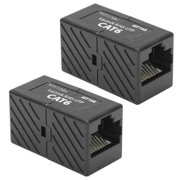 2x Łącznik Internetowy Sieciowy Ethernet Przedłużacz Rj45 Utp Cat6 10 Gb/s