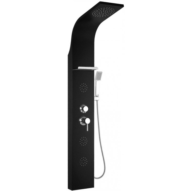 Mexen Borg panel prysznicowy, czarny - 7615-03-70