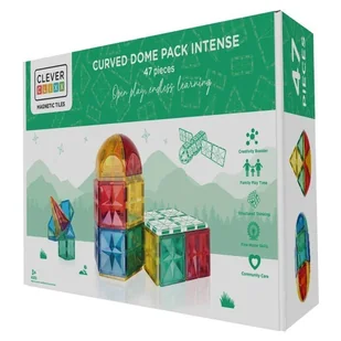 Cleverclixx - Klocki magnetyczne CurvedDome Pack Intense - 47 el. - Klocki - miniaturka - grafika 1