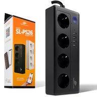 Listwy zasilające - Spacetronik Listwa zasilająca  Inteligentna Listwa Zasilająca z WiFi 4xUSB+ APP Spacetronik Smart Life Tuya Alexa Google Czarna SL-PS26B SL-PS26B - miniaturka - grafika 1
