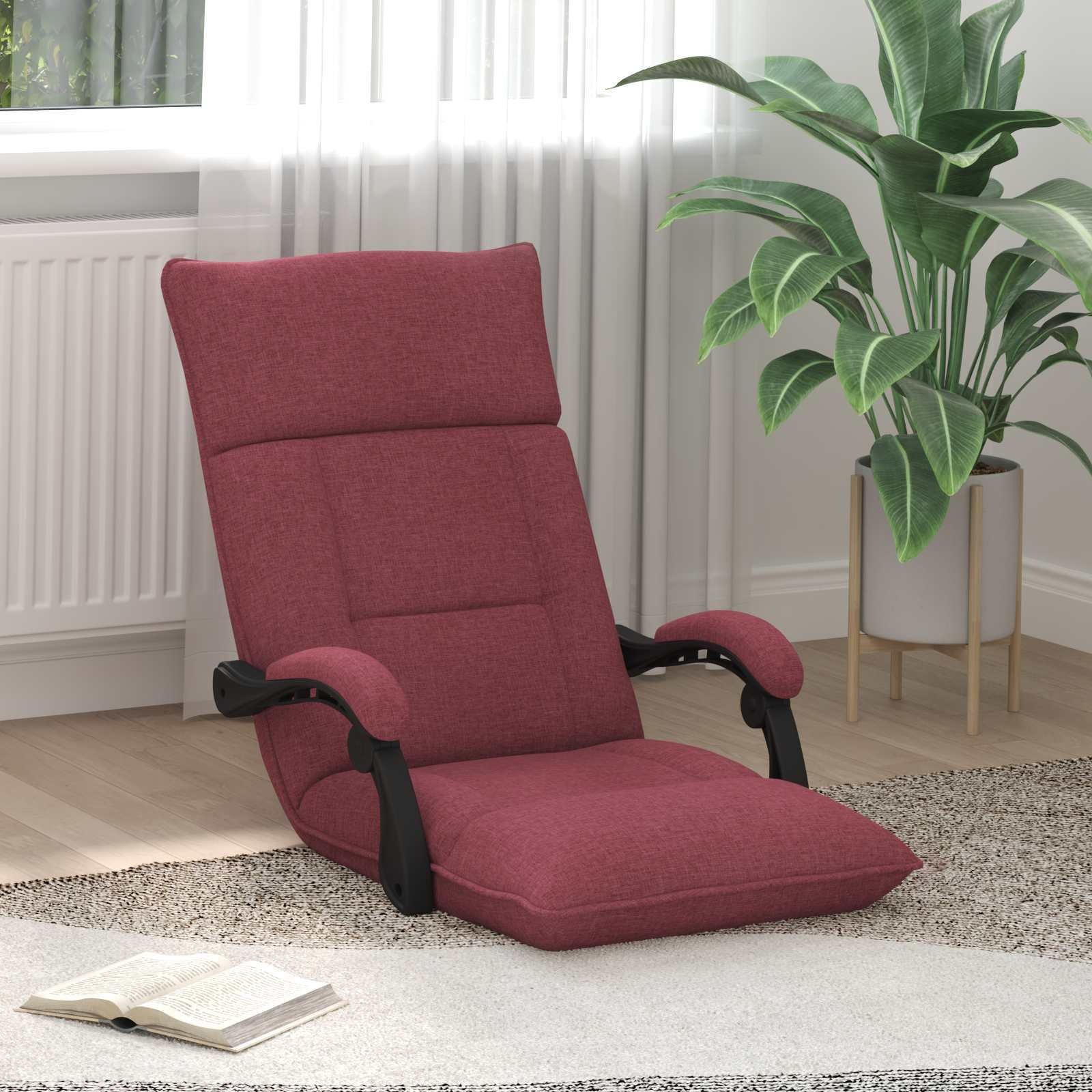 vidaXL vidaXL Krzesło na podłogę Czerwone wino 66 x 66 x 80 cm tkanina